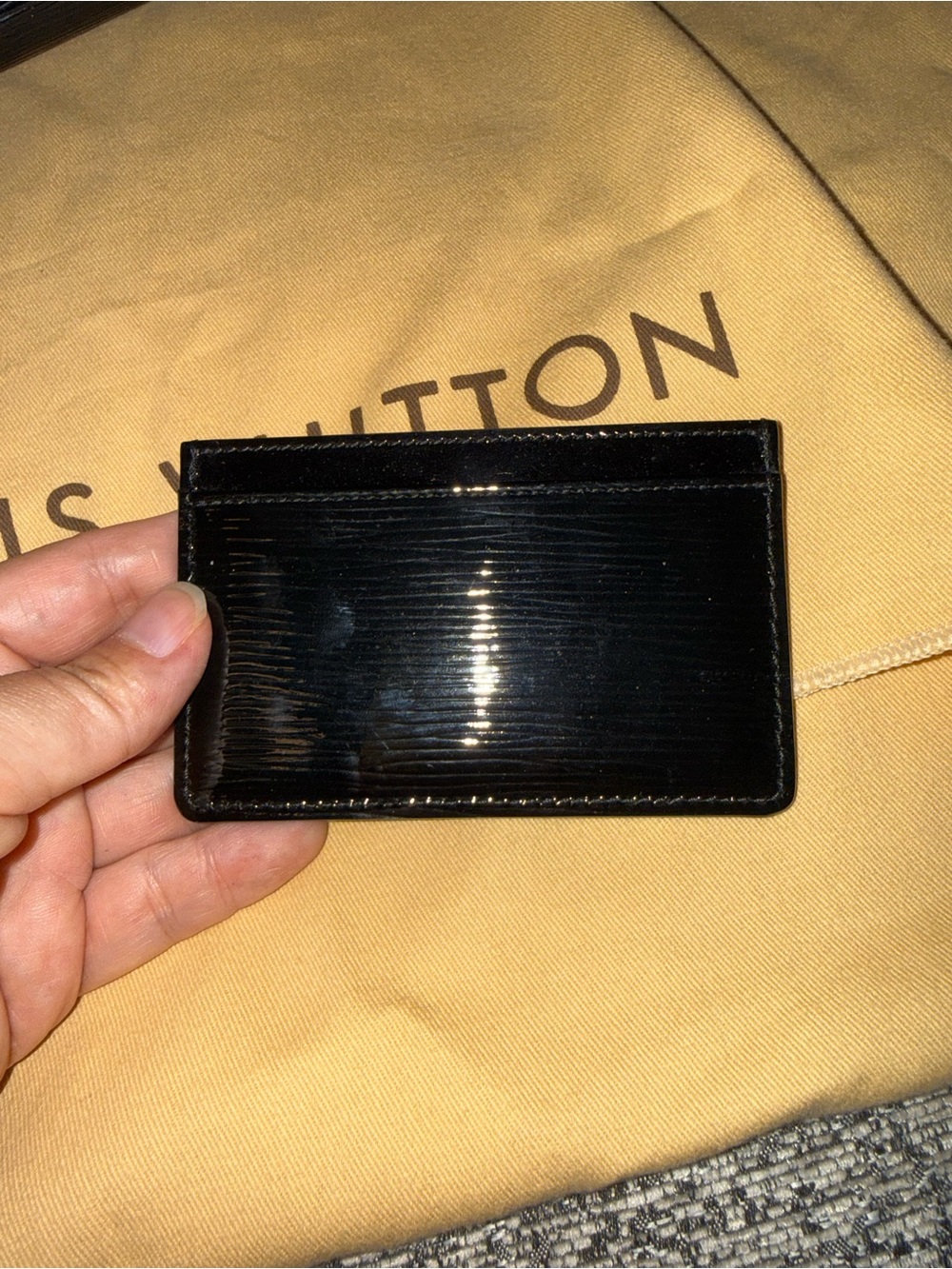 Louis Vuitton Black Epi Leather Slim Card Sleeve
